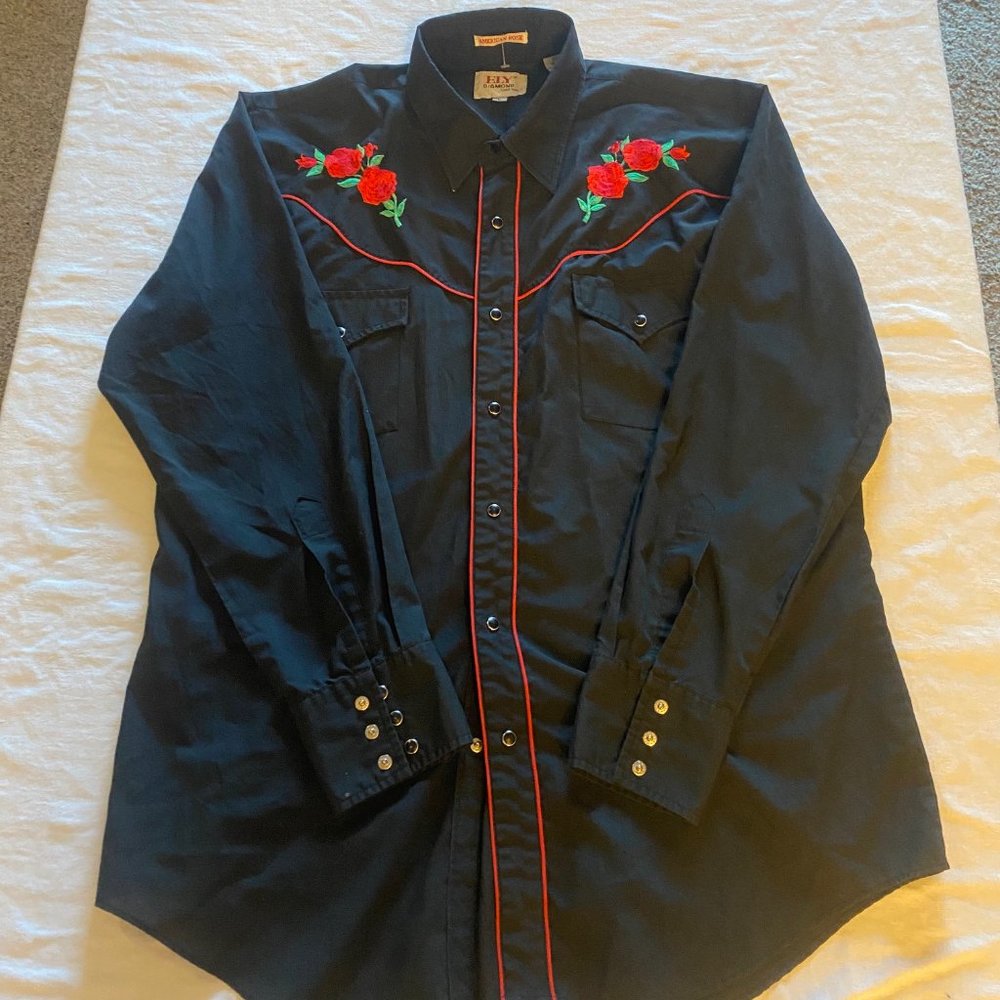 Country western Rose button up